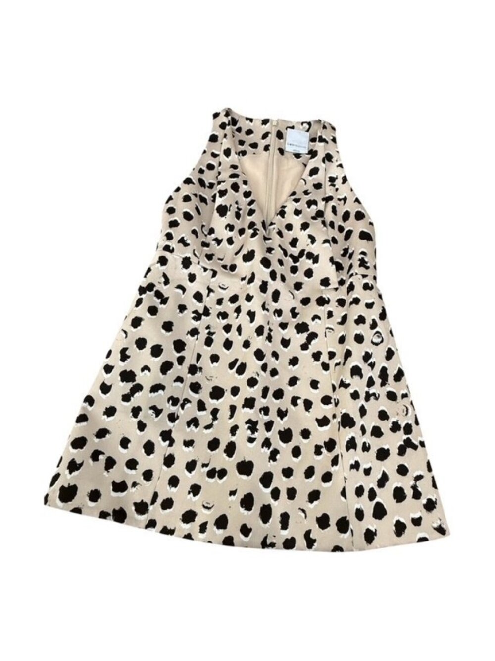 c/meo collective Swing Away Dress Animal Leopard Print Sleeveless large Structur